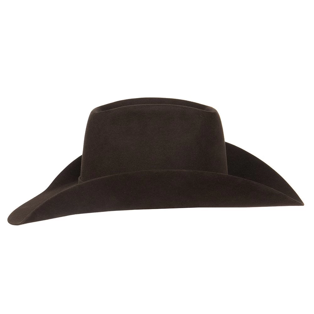 American Hats 7X Chocolate Open Crown 4-1/4 Brim Felt Cowboy Hat 6 American Hats 7X Chocolate Open Crown 4-1/4 Brim Felt Cowboy Hat - Image 4