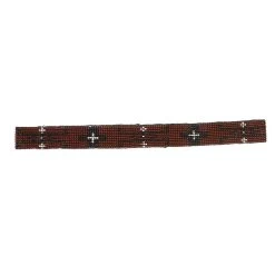 Austin Accent Inc. 7/8in. Beaded Stretch Cross Red/Black Hat Band