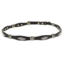 Austin Accent Black Leather/Rawhide W/Concho Hat Band