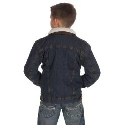 Wrangler Boys Rustic Blue Sherpa Lined Jacket -HORSE TACK Store 84256RT 3