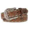 Ladies 1.5in. Belt With Turquoise Underlay And Buckstitch -HORSE TACK Store 96860 default l