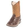 Old West Boys Toddler Brown Horn Back Gator Tan Canyon Cowboy Boots -HORSE TACK Store 98168 default l
