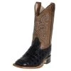 Old West Kids Old West Black Horn Back Gator/Tan Fry Cowboy Boots -HORSE TACK Store 98347 default l