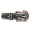 Youth Brown Floral Belt With Painted Turquoise Inlay -HORSE TACK Store 98711 default l