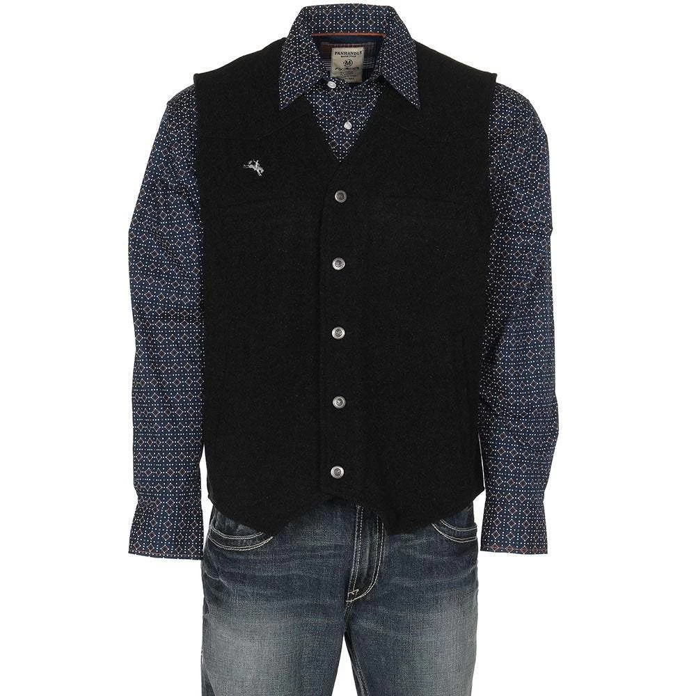 Wyoming Traders Men's Black Wyoming Wool Vest 3 Wyoming Traders Men's Black Wyoming Wool Vest
