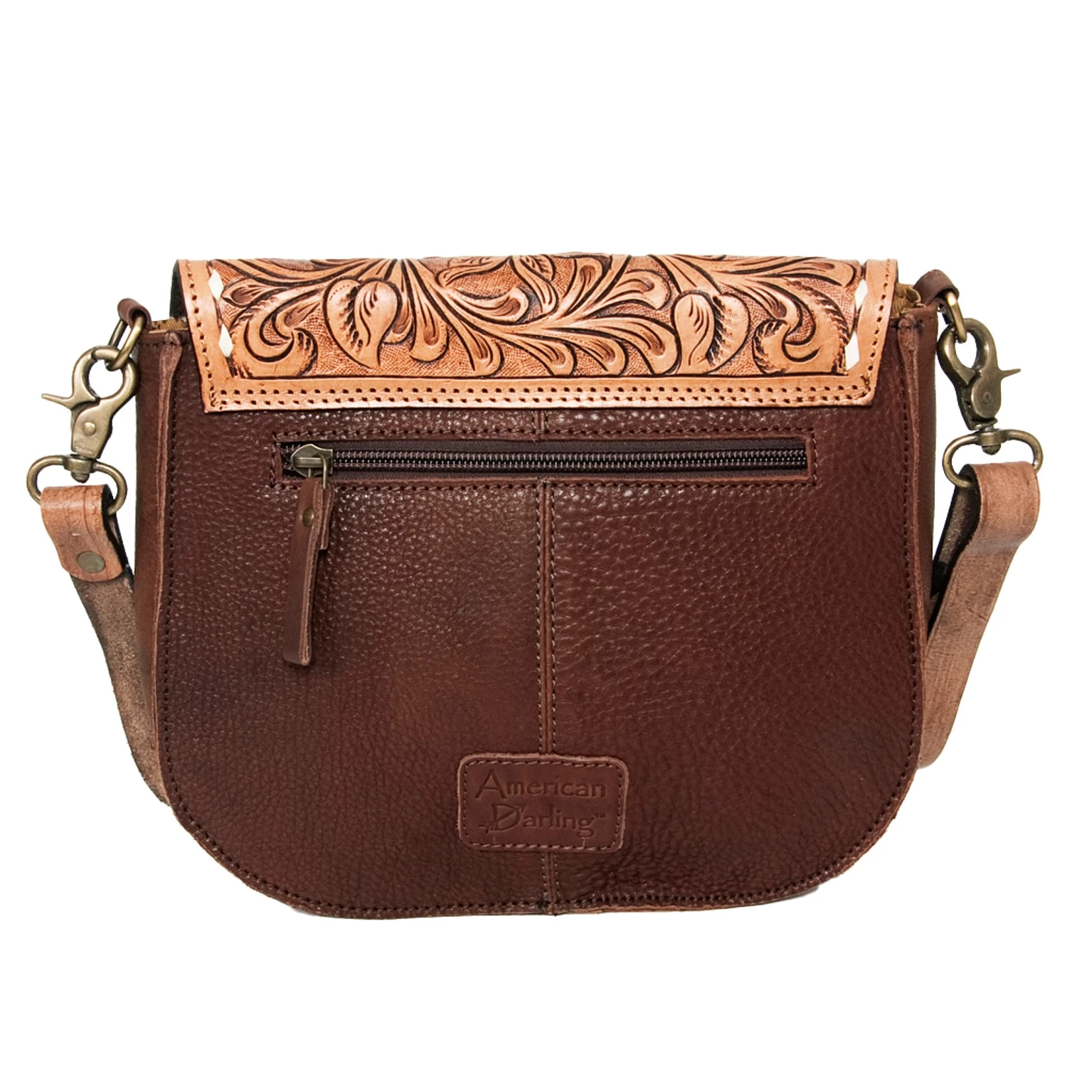 American Darling Tooled Leather And Cowhide Purse 7 American Darling Tooled Leather And Cowhide Purse - Image 5