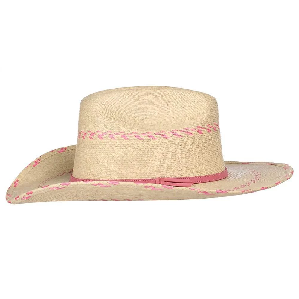 Atwood Hats Pink Pinto Palm Leaf Kid's Hat 5 Atwood Hats Pink Pinto Palm Leaf Kid's Hat - Image 3