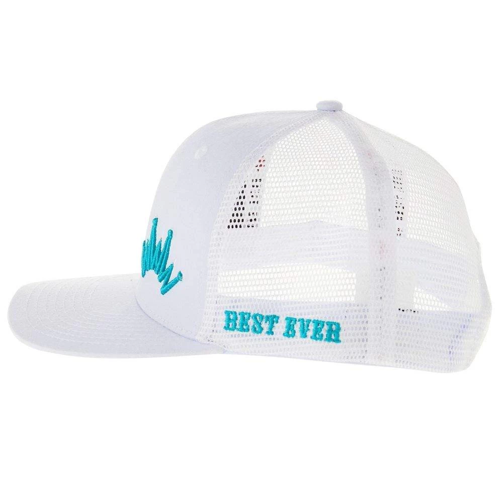 Best Ever Pads Saddle Turquoise Embroidered Crown White Mesh Back Trucker Cap 5 Best Ever Pads Saddle Turquoise Embroidered Crown White Mesh Back Trucker Cap - Image 3