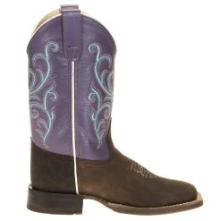Old West Kids Purple Top Brown Foot Cowgirl Boots -HORSE TACK Store BSC1907 4