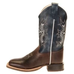 Old West Youth Wipe Out Blue Shaft Brown Foot Cowboy Boots -HORSE TACK Store BSC1914 21
