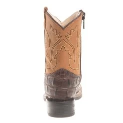 Old West Boys Toddler Brown Horn Back Gator Tan Canyon Cowboy Boots -HORSE TACK Store BSI1830 3