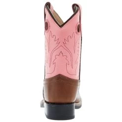 Old West Infant Toddler Tan And Pink Square Toe Cowgirl Boot -HORSE TACK Store BSI1 20839 04