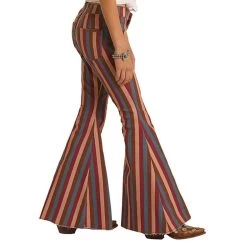 Girls Rock & Roll Denim Striped Bell Bottom -HORSE TACK Store G5B1706 2