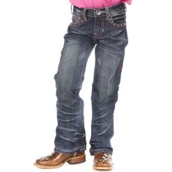 Girl's Cowgirl Tuff Fly Free Pink Feather Jeans -HORSE TACK Store GJFFPK 1