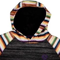Hooey Girls Catalina Serape Sleeve Hooded Sweatshirt -HORSE TACK Store HH1167BKSP Y 2 a5c6660c 80e0 4371 9792 ac4129d346db