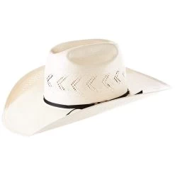 American Hats AHC JC4210 2 Cord Black Band 4 1/4in. Brim Open Crown Straw Cowboy Hat -HORSE TACK Store JC4210S2CBLK42 4