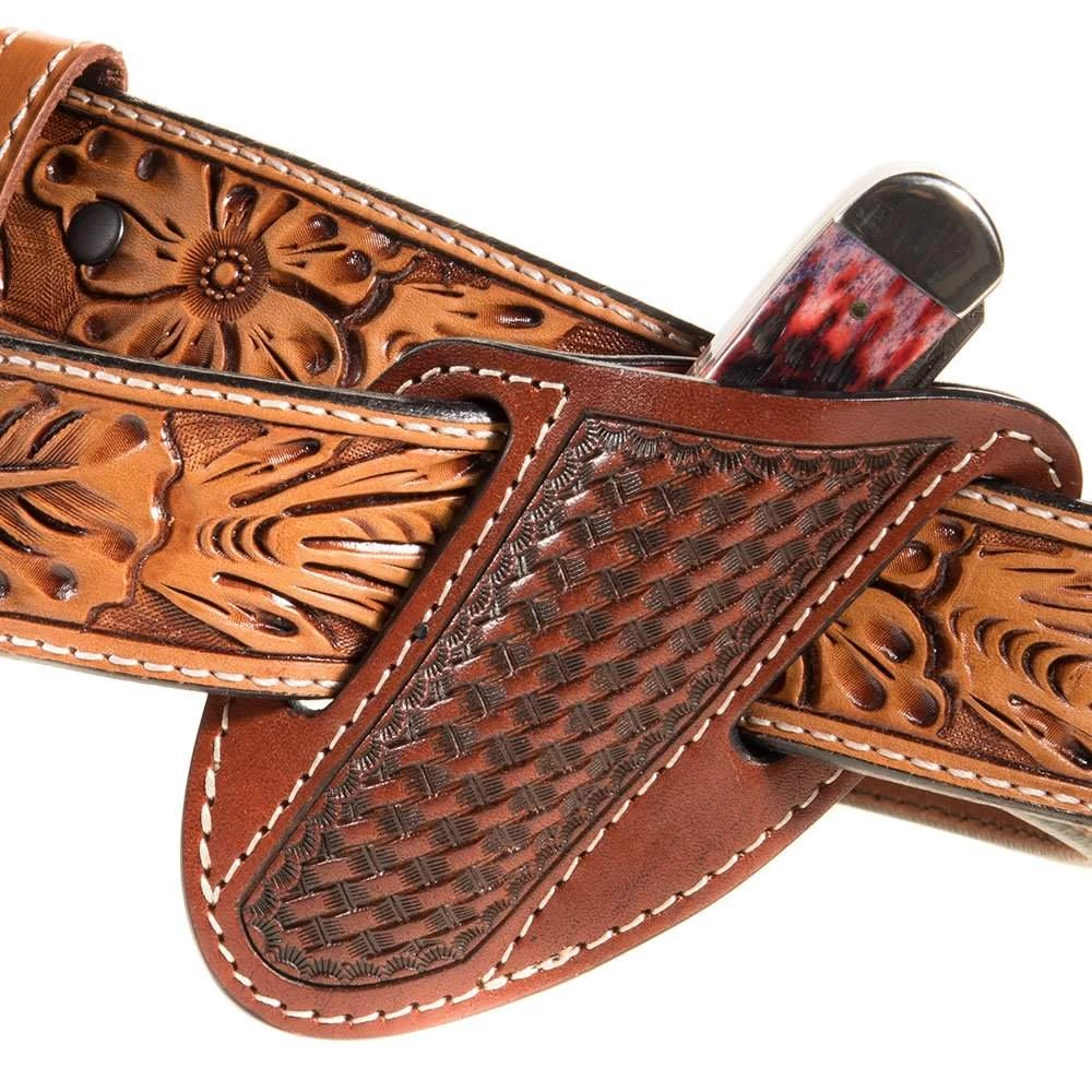 Western Fashion Basket Weave Knife Sheath KS272 4 Western Fashion Basket Weave Knife Sheath KS272 - Image 2