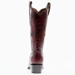 Circle G Women's Wine Embroidery 13 Top Snip Toe Boot -HORSE TACK Store L2067 04