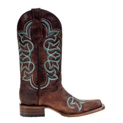Circle G Women`s Brown W/Turq Stitching 11in Top Boot Western Boot -HORSE TACK Store L5640 9839