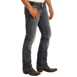Rock N Roll Cowboy Men's And Vintage 46 Revolver Dark Jeans -HORSE TACK Store M1R8299 2