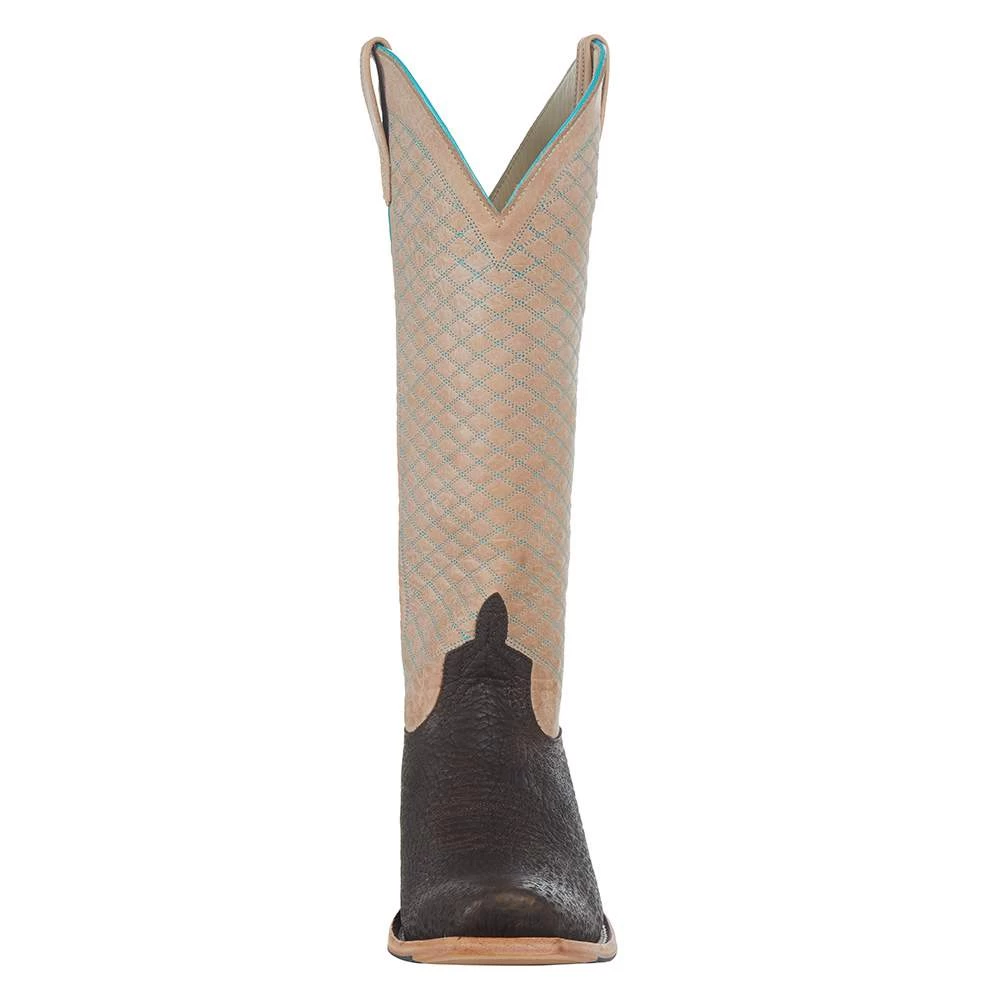 Macie Bean Womens Top Hand Shrunken Grey W/Tan Top Boot 4 Macie Bean Womens Top Hand Shrunken Grey W/Tan Top Boot - Image 2