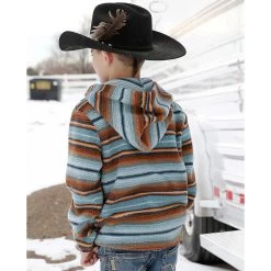 Cinch Boy's Blanket Stripe Sherpa 1/2 Zip Hoodie 5 Cinch Boy's Blanket Stripe Sherpa 1/2 Zip Hoodie -HORSE TACK Store MWK7990001 02
