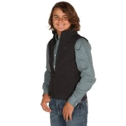 Boys Cinch Black Bonded Vest -HORSE TACK Store MWV7520002 2