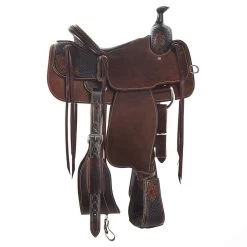 Martin Saddlery Floral Overlay Black Bison Seat Team Roper -HORSE TACK Store NRS 6747 1