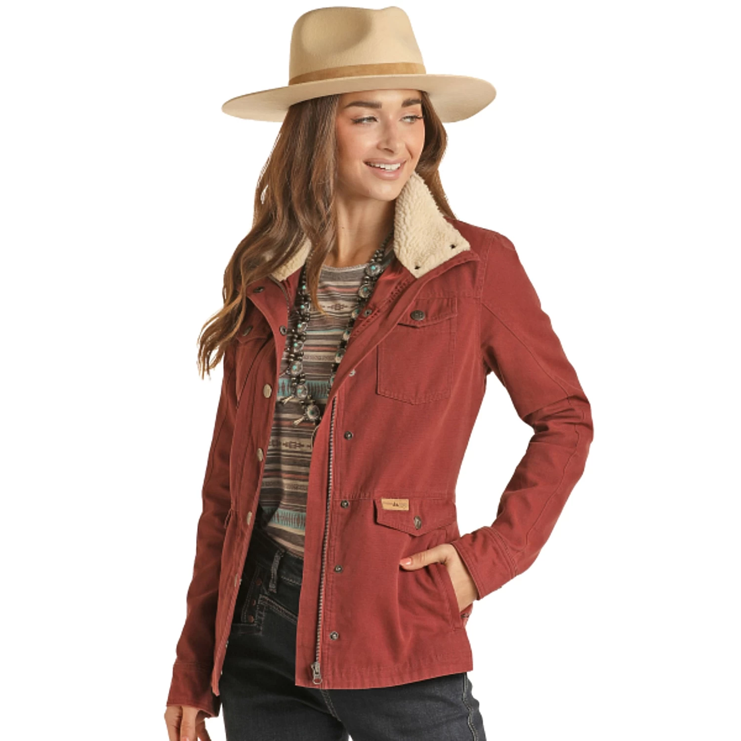 Panhandle Women's Sherpa Lined Military Jacket 4 Panhandle Women's Sherpa Lined Military Jacket - Image 2