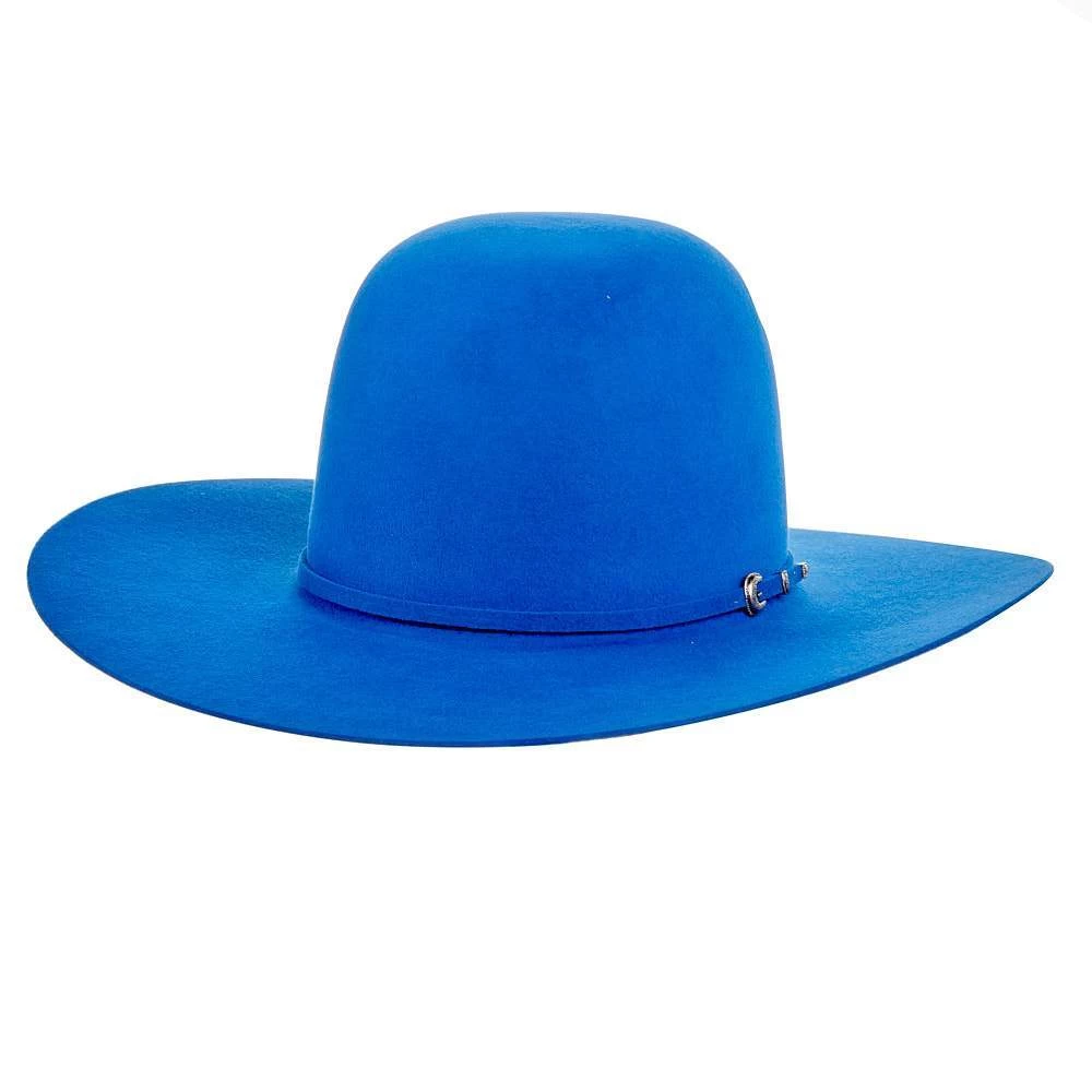 Rodeo King 7X Cobalt Blue 4in. Brim Open Crown Felt Cowboy Hat 4 Rodeo King 7X Cobalt Blue 4in. Brim Open Crown Felt Cowboy Hat - Image 2