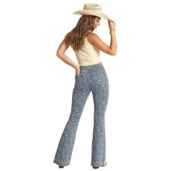 Rock & Roll Denim Womens Desert Print Button Flare Jeans -HORSE TACK Store RRWD6PR17C 02