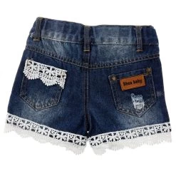 Shea Baby Girl's Denim Lace Shorts