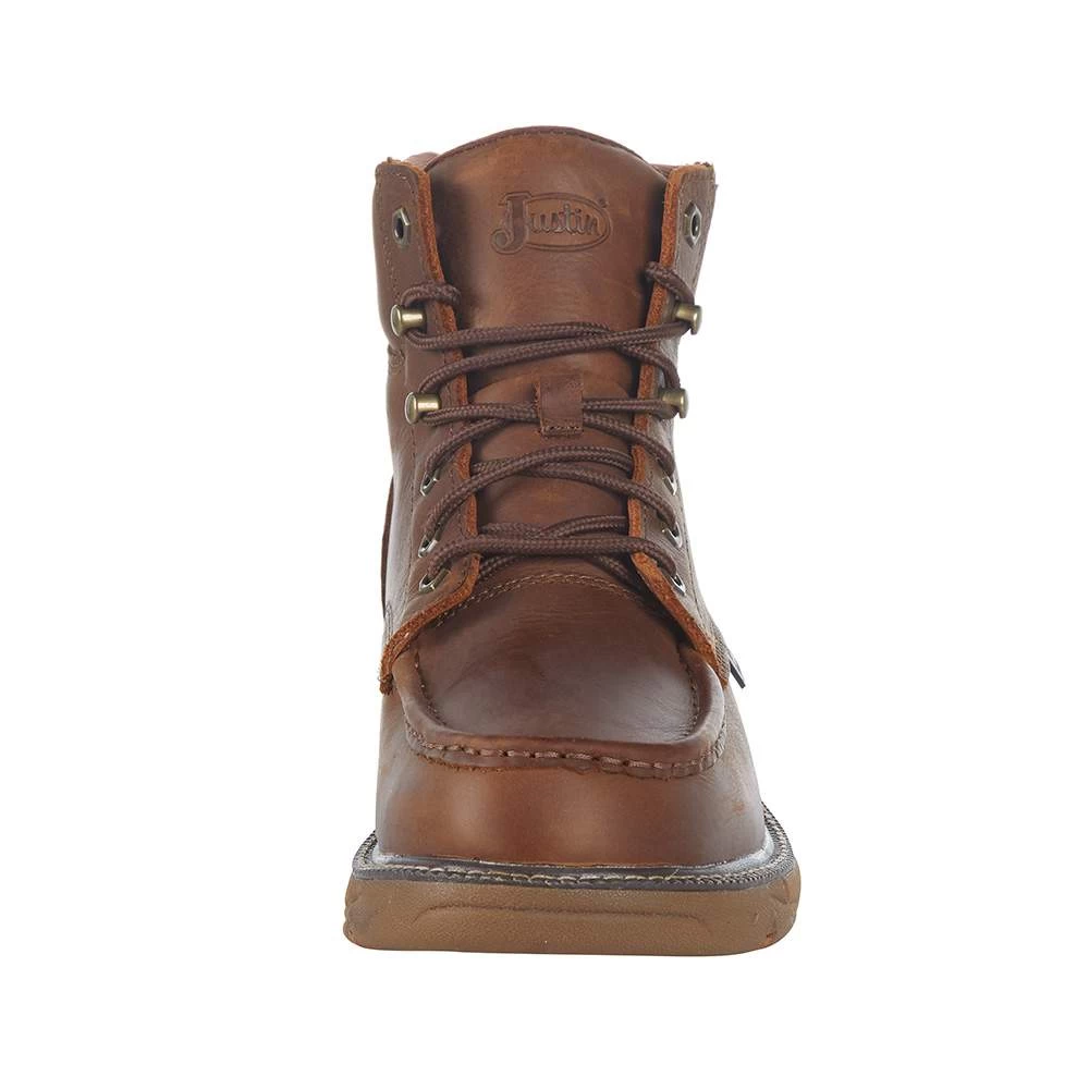 Justin Boots Mens Stampede Rush Barely Cowhide 6in Lace Up Soft Toe Work Boot 4 Justin Boots Mens Stampede Rush Barely Cowhide 6in Lace Up Soft Toe Work Boot - Image 2