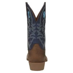 Justin Boots Men's Stampede Peanut Tan 12in Yale Blue Top Square Toe Boot 10 Justin Boots Men's Stampede Peanut Tan 12in Yale Blue Top Square Toe Boot -HORSE TACK Store SE7611 4