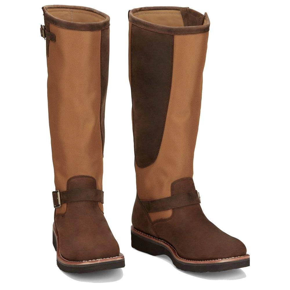 Justin Boots Men's Cottonwood Hickory Brown Square Toe 17in Tall Snake Boot 4 Justin Boots Men's Cottonwood Hickory Brown Square Toe 17in Tall Snake Boot - Image 2