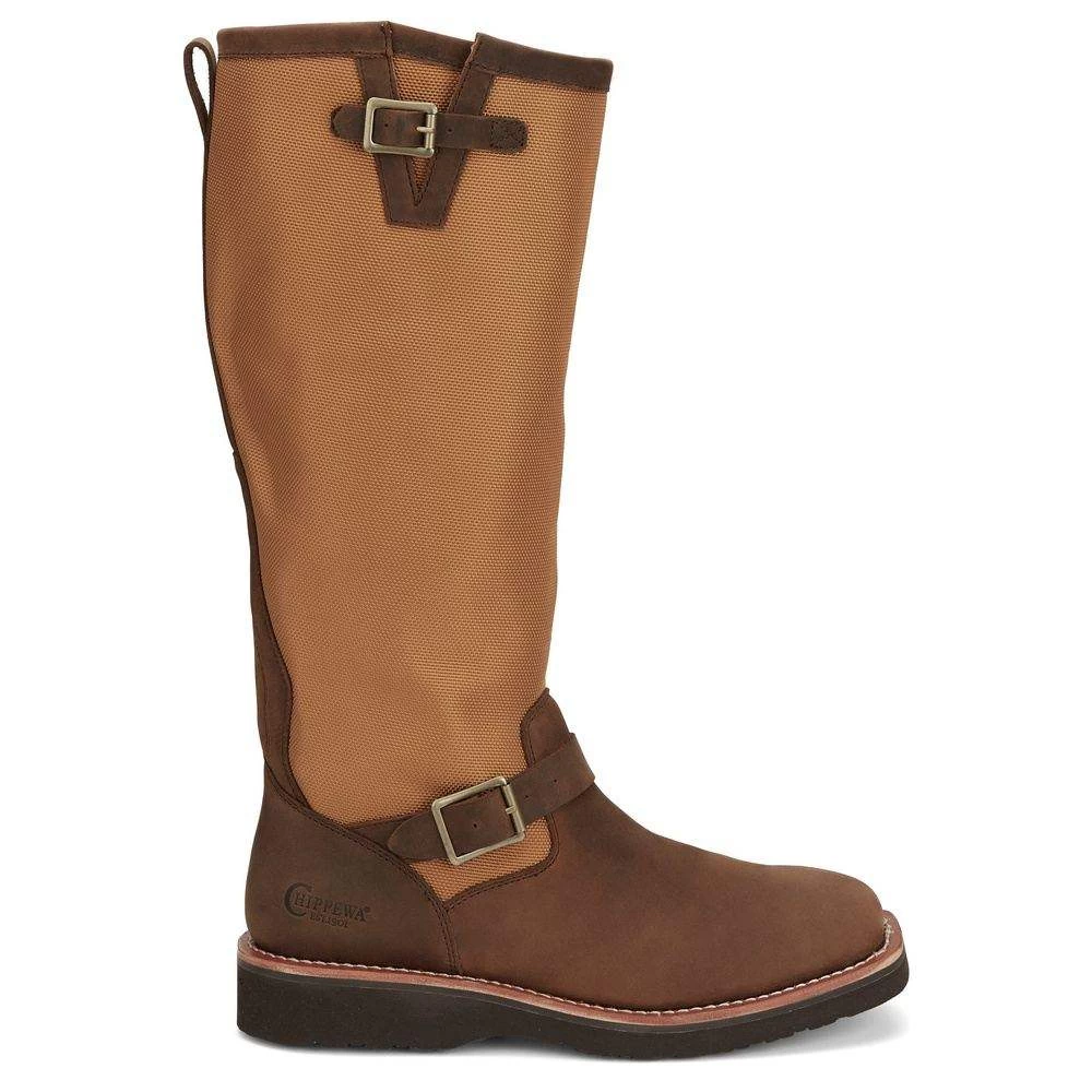 Justin Boots Men's Cottonwood Hickory Brown Square Toe 17in Tall Snake Boot 6 Justin Boots Men's Cottonwood Hickory Brown Square Toe 17in Tall Snake Boot - Image 4