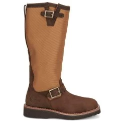 Justin Boots Women's Cottonwood Hickory Brown Square Toe 17in Tall Snake Boot -HORSE TACK Store SN6914 03