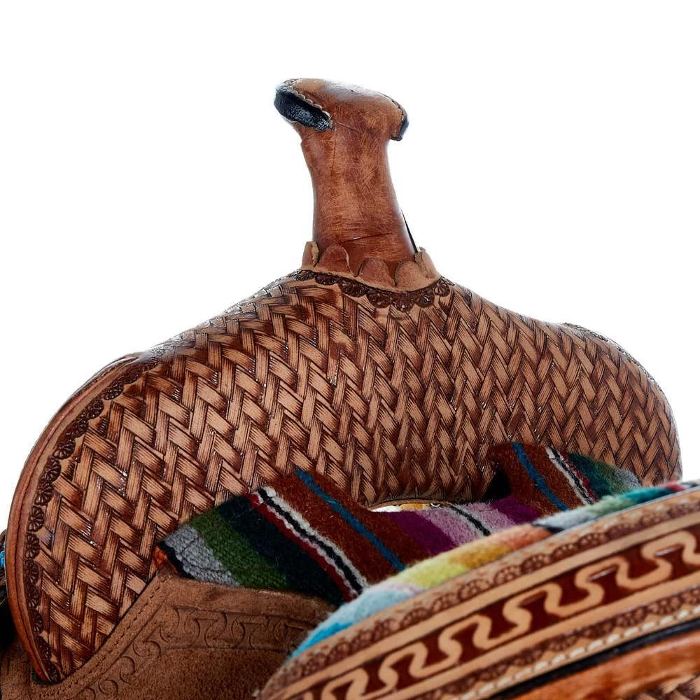 Tough 1 13in. Woven Serape Seat Barrel Saddle 5 Tough 1 13in. Woven Serape Seat Barrel Saddle - Image 3