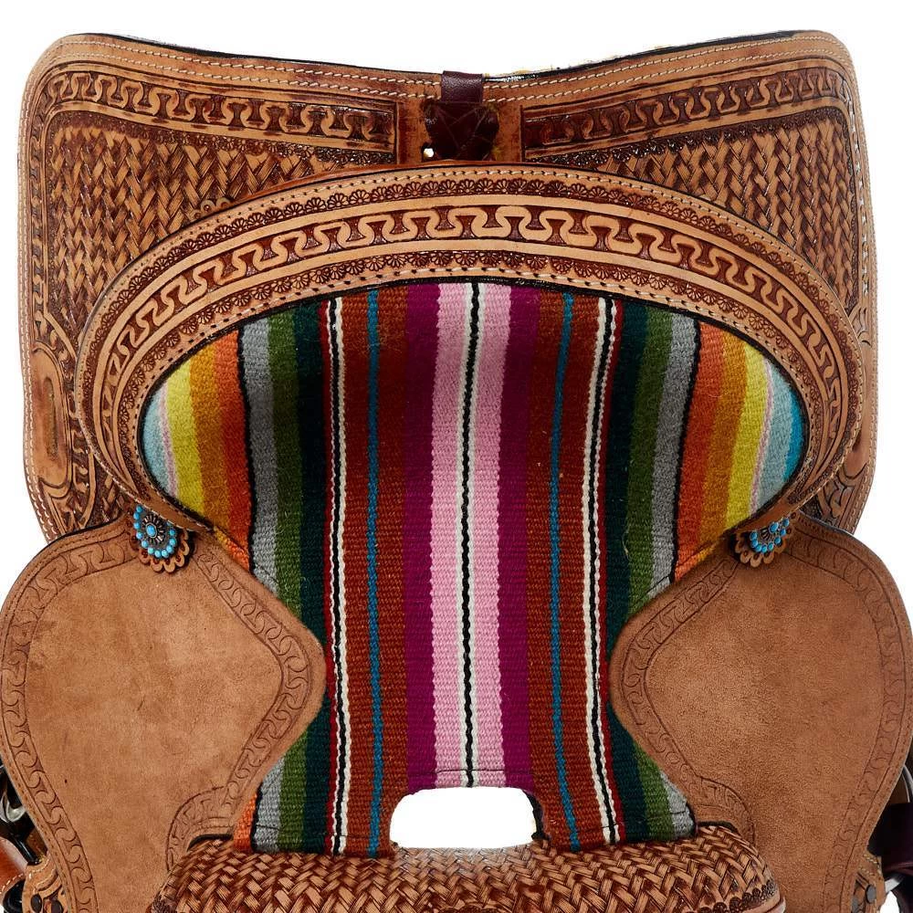 Tough 1 13in. Woven Serape Seat Barrel Saddle 6 Tough 1 13in. Woven Serape Seat Barrel Saddle - Image 4