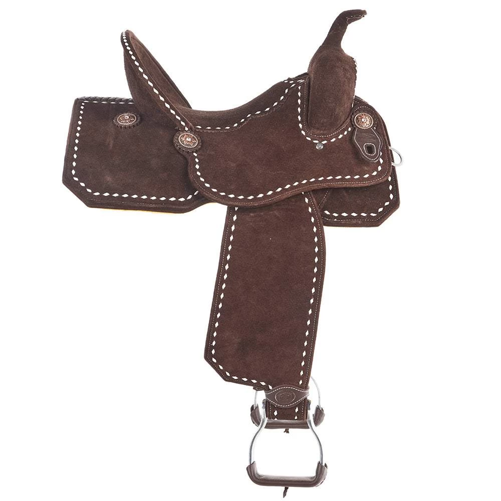 Tomahawk Chocolate Roughout 14 Inch Lightweight Barrel Saddle With Buckstitch 4 Tomahawk Chocolate Roughout 14 Inch Lightweight Barrel Saddle With Buckstitch - Image 2