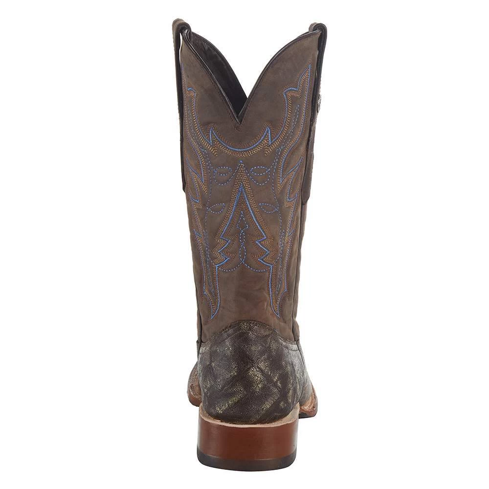 Tanner Mark Boots Men`s Matte Rustic Brown Elephant Print 12in. Brown Top Square Toe Boot 6 Tanner Mark Boots Men`s Matte Rustic Brown Elephant Print 12in. Brown Top Square Toe Boot - Image 4