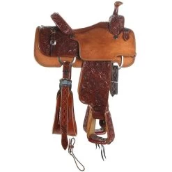 Tomahawk 3/4 Breed Floral Team Roper With Quilted Seat -HORSE TACK Store TMK B F06 34F 03