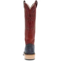 Olathe Boot Company Men`s Black Wyoming Reverse 16in Deep Red Navajo Bison Dog Top Cutter Toe Boot -HORSE TACK Store TT14 04