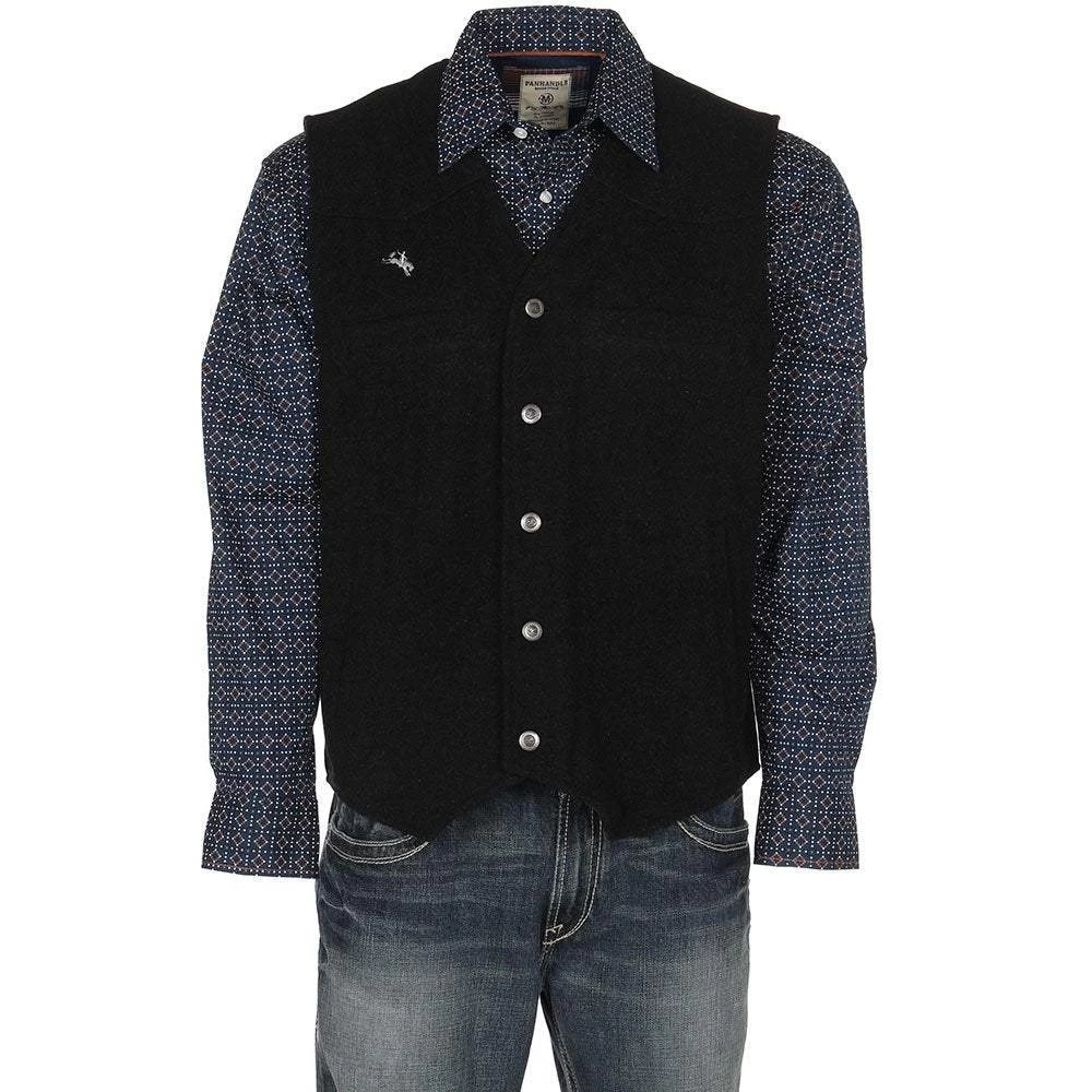 Wyoming Traders Men's Black Wyoming Wool Vest 6 Wyoming Traders Men's Black Wyoming Wool Vest - Image 4