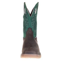 Justin Boot Company Men's H20 Rush Brown 11in. Green Top Soft Toe Work Boot -HORSE TACK Store WK4339 1